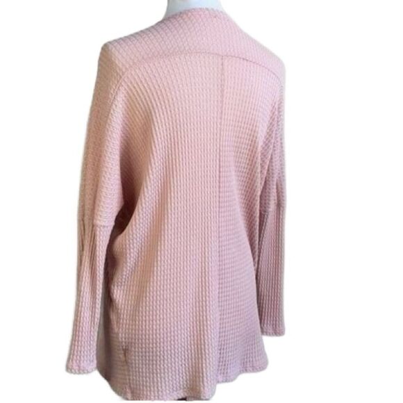 Dainty Hooligan Pale Pink Waffle Knit Open Cardigan (Size: Small) - Picture 9 of 13